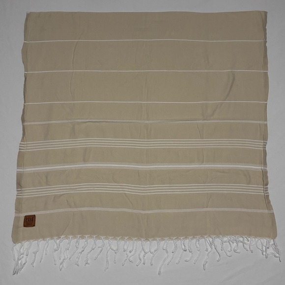 Gold Case Other - Gold Case Turkish Towel Unisex OS Beige Striped Cotton Fringe Tassel Peshtemal